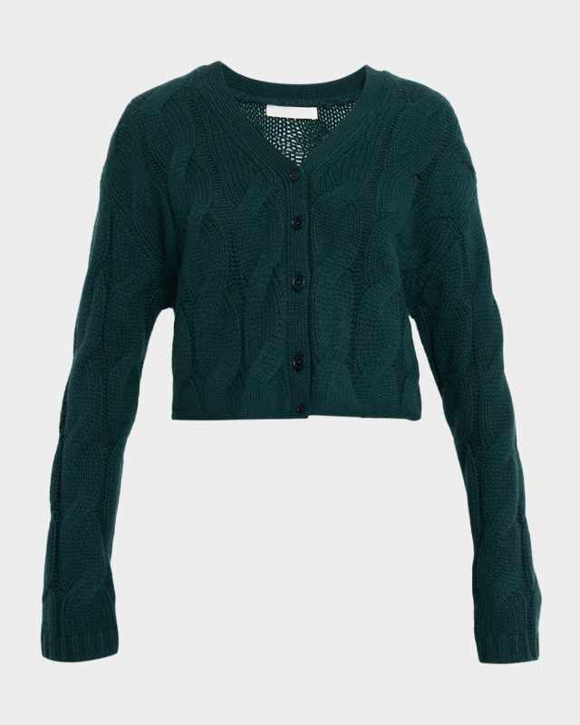 Jolie Cropped Cashmere Cable Cardigan